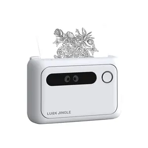 LUCK JINGLE portable thermal photo printer black and white for home and travel compatible with phone&pad