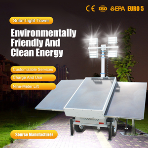 Cao di động chiếu sáng năng lượng mặt trời đèn hiệu <span class=keywords><strong>LED</strong></span> Máy phát điện cảnh báo DIESEL di động chiếu sáng tháp 9m cao di động chiếu sáng tháp - Product Image 2