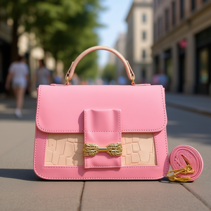 Sac bandoulière Fana Lesly Rosa en polyester à motif bonbon avec fermeture éclair, sac à bandoulière tendance pour femme, usage quotidien estival - Product Image 2