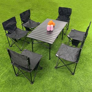 Tables et chaises multifonctionnelles pour l'extérieur, ensemble de camping, table et chaise pliantes pour pique-nique, pêche - Product Image 1