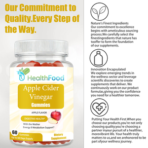 Gummies de Vinaigre de Cidre de Pomme de Haute Qualité avec du Sodium pour la Santé Digestive et une Détoxification Douce – Complément Alimentaire - Product Image 4