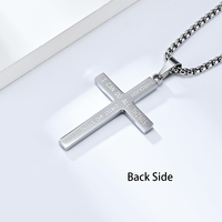 Collier pendentif en acier inoxydable 316L PVD avec croix religieuse catholique chrétienne, drapeau américain étoilé, bijoux de mode pour hommes