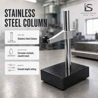 Support de comparaison en granit à bras incliné à bouton unique pour base d'indicateur de métrologie