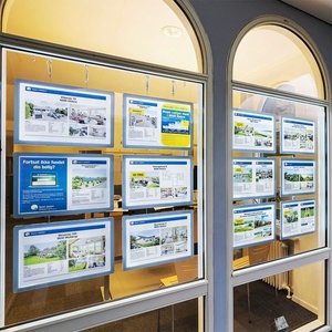 Letrero Publicitario Acrílico Rectangular <span class=keywords><strong>de</strong></span> Doble Cara para Agentes Inmobiliarios, Panel <span class=keywords><strong>de</strong></span> Marco para Exhibición en Ventanas, Personalizable - Product Image 6