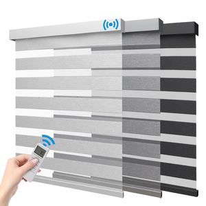 WiFi App Control Blackout <b>Blinds</b> Automatic Motorized Window <b>Blinds</b> Electric <b>Zebra</b> Shades - Product Image 1