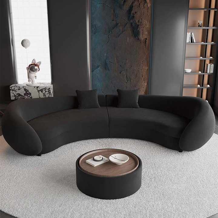 Modern Curved Fabric Sofa - Perfect for Hotels & Living Rooms