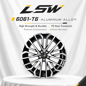 LSW LS8061 1‑Piece Custom Forged Alloy <b>Wheel</b> Y‑Split Multi‑Spoke Black Machined Face Custom Car Rim - Product Image 4