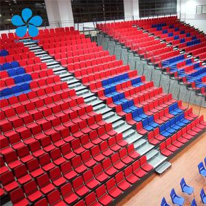 Tribuna Mobile Retrattile con Sedute <span class=keywords><strong>Telescopiche</strong></span> e Sedie Pieghevoli, Costruzione in Acciaio e Tessuto Ignifugo per Palestre al Coperto - Product Image 1