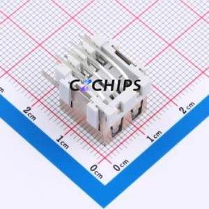 XUDF-0208-1420 USB Connector Bent Lead Through Hole Connector Type-A USB 2.0 Female Right Angle Insert - Product Image 2