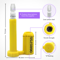 Sceau de sécurité robuste pour conteneur de camion remorque, anti-effraction, 8 mm, certifié ISO, avec code-barres