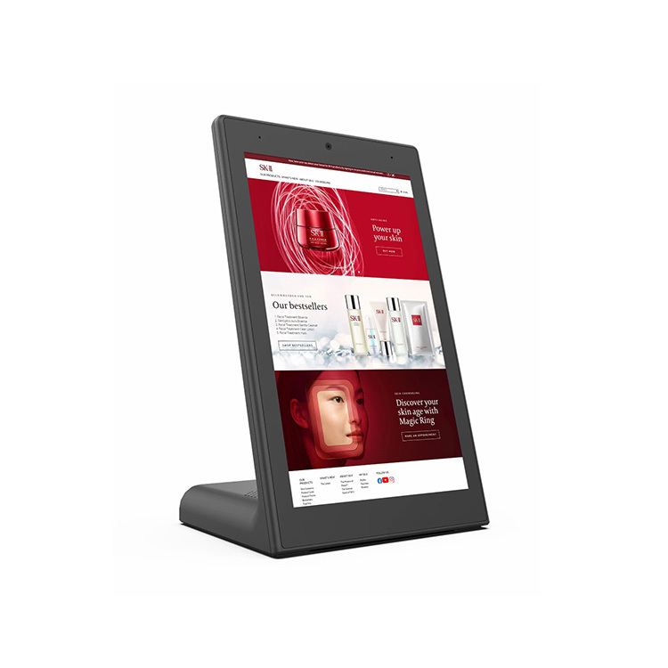 Moins cher 10.1 pouces L forme RK3288 tablette android 8.1 affichage publicitaire avec caméra frontale