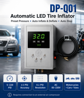 High Quality Full Automatic LED Digital Display Metal Tire Inflator Fast Inflate Emergency Light 0.3PSI Accuracy CE Certified