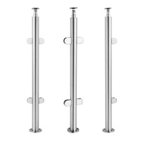 Poteaux de balustrade en verre en acier inoxydable modernes XYF, supports de main courante ronds pour projets de balcon, terrasse, pont et escalier