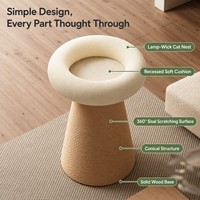 Lit pour chat et griffoir combinés - Design vertical compact en sisal avec structure en bois massif pour les petites maisons