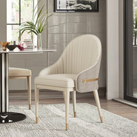 Chaise de salle à manger de style crème la plus vendue avec dossier, tabouret minimaliste pour coiffeuse, chaise de maquillage, chaise de salon