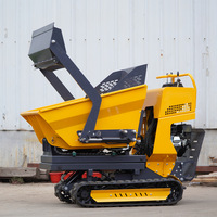 Mini-dumper chenillé puissant 500 kg, auto-chargeur, petit camion benne à essence pour la construction et le jardinage