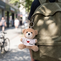 Petits ours en peluche porte-clés, jouets en peluche personnalisés, ours en peluche, animaux en peluche, mini jouets en peluche, ours porte-clés