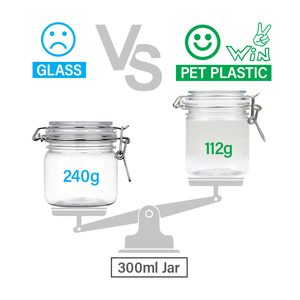 ขวดพลาสติกใส PET ขนาด 300 มล. 10 ออนซ์ ปิดผนึก ปลอดสาร BPA สำหรับใส่ขนมหวาน - Product Image 2