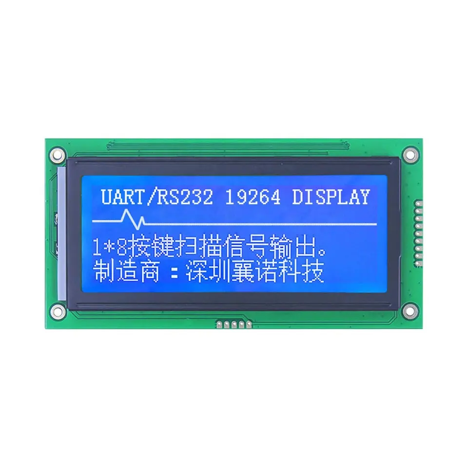 RTS-4.0" 130X65MM 19264 192*64 RS232/UART CMOS TTL STN Blue Negative Graphic Matrix LCD Module Display Screen Panel for Arduino