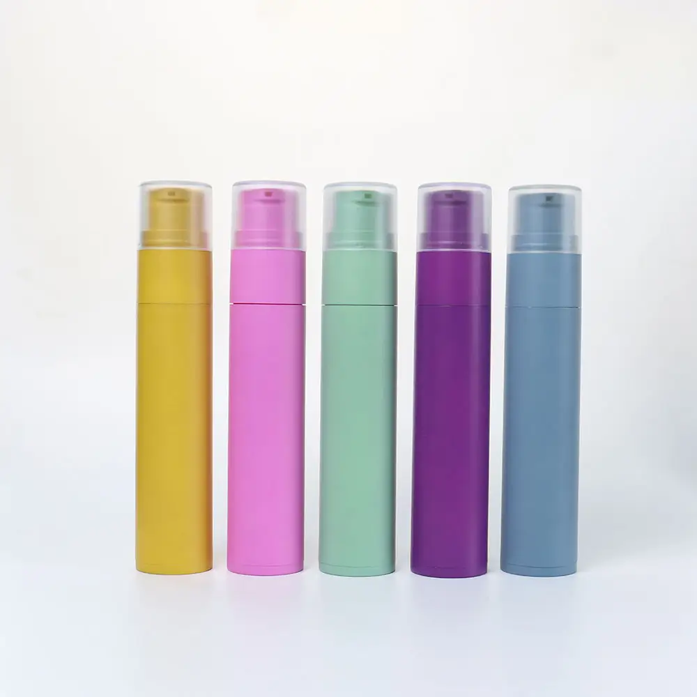 カスタム空のプラスチックカラフルな化粧品包装PPエアレスローションポンプボトル60ml2oz歯磨き粉真空管