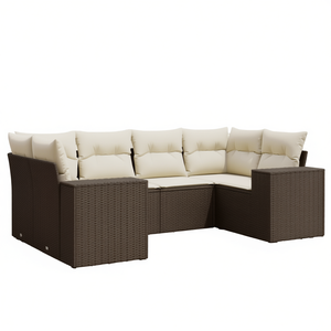 Set di Divani Modulari da Giardino in Rattan PE Marrone, Arredamento da Esterno dal Design Contemporaneo con Cuscini in Schiuma ad Alta Densità - Product Image 1
