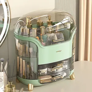 Dust Water proof Cosmetic Storage Display Case Makeup Organizer Skin Care Organizer with Drawers Lid Makeup Vanity Organizer Box