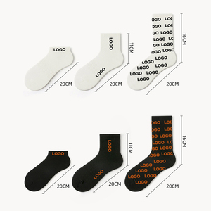 Chaussettes mixtes avec Logo personnalisé brodé pour homme et femme, socquettes à la cheville, en coton, Logo personnalisable, nouveauté, par un styliste, - Product Image 2
