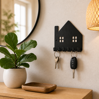 Porte-clés mural en métal minimaliste moderne, élégant, avec crochets décoratifs pour un rangement pratique au quotidien