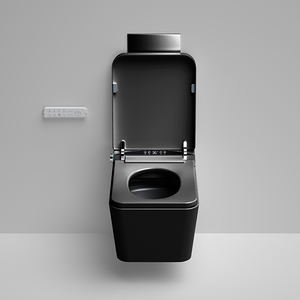 <span class=keywords><strong>WC</strong></span> intelligent mural de luxe en céramique allongé avec siège chauffant, télécommande, capteur de pied, chasse d'eau, veilleuse et désodorisation automatique - Product Image 2