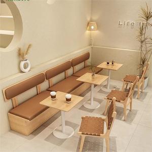 Conjunto de Muebles Modernos para Cafetería, Sofá de Cuero con Mesas y Sillas a Juego para Restaurante, Cafetería, Hotel, Uso Comercial - Product Image 2