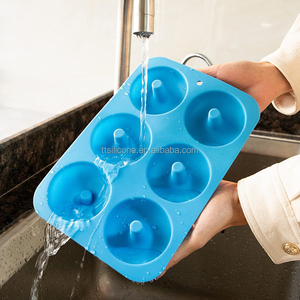 베이킹 도구 BPA 무료 식기 세척기 안전 푸딩 마카롱 케이크 라운드/호박/사랑 하트 도넛 팬 붙지 않는 실리콘 도넛 몰드 - Product Image 2