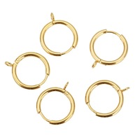 Crochets de boucle d'oreille Huggie ronds hypoallergéniques d'acier inoxydable chirurgical avec la boucle ouverte