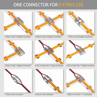 Connecteur d'angle sans soudure L&T à connexion rapide pour bande LED COB, transparent, 2 broches, 9-en-1, 5mm 8mm 10mm, blanc
