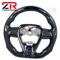 Volant sport en fibre de carbone forgée personnalisé avec LED et cuir pour Toyota Camry 8ème génération XLE SE XSE TRD