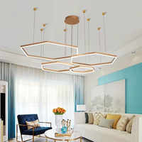 Lustre Moderne de Haute Qualité pour Salon Créatif avec Anneaux LED Suspendus