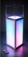 Vitrine professionnelle en acrylique LED pour sacs à main de luxe et articles en cuir avec base rétroéclairée pour l'affichage en magasin de mode