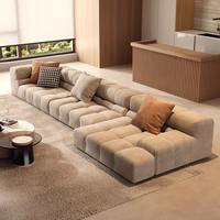 Modernes Dreisitzer-Ecksofa aus Stoff für Wohnzimmer, Luxuriöses Nordisches Langlebiges Sofa-Möbelstück