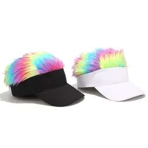 Factory direct wholesale protection sun flexible maker visor hat with hair