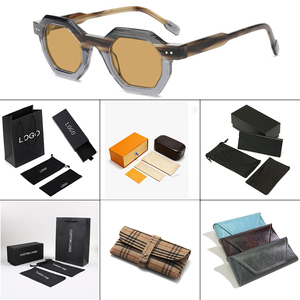 2092 di design di lusso acetato di occhiali da sole polarizzati da donna uomo Logo personalizzato spesso Retro Splicing più giallo grigio - Product Image 5