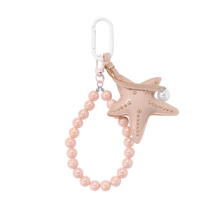 Llavero DIY de moda Mengda con perlas sintéticas, remaches, estrella de mar y cuerda trenzada, llavero de regalo - Product Image 1
