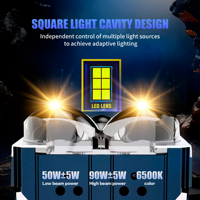 Nouveauté : Phare LED Super Lumineux 180W 50000lm avec Lentille de Projecteur Bi-LED 3 Pouces Cinq Lasers et Double Ventilateurs pour une Dissipation Rapide de la Chaleur