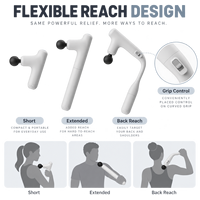 Pistolet de massage musculaire blanc 3-en-1 avec 4 vitesses, 4 têtes, moteur sans balais et longue autonomie pour la récupération sportive et la remise en forme