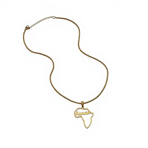 Collar con Mapa de África en Acero Inoxidable Dorado, Joyería Bonita de Metal, Venta Caliente 2026, para Mujer - Product Image 4