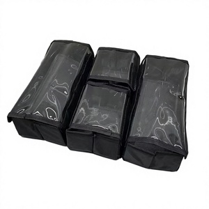 Sac de rangement multifonctionnel pour maquillage et serviettes, avec doublure intérieure, fermeture ouverte, idéal pour les maquilleurs en déplacement - Product Image 1