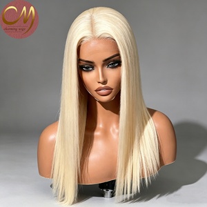 Perruques de cheveux humains 13*4 Lace Front transparente lisse couleur 613, perruques vietnamiennes HD Lace Double Drawn - Product Image 1