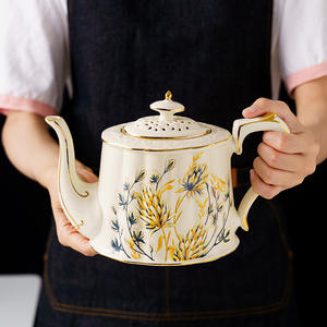 Fuqian HU — théière à café en porcelaine, peinture à la main anglaise Vintage, Style <span class=keywords><strong>palais</strong></span>, bouilloire, service à thé - Product Image 1