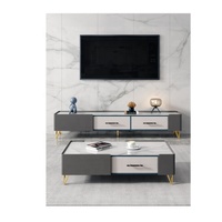 Moderne luxe dessus en marbre rond salon meubles pour la maison support TV armoire côté centre café table à thé