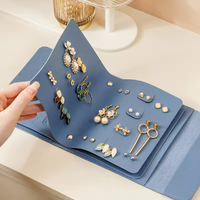Sac de rangement pour bijoux, organiseur de boucles d'oreilles, organiseur de bijoux pliable pour les voyages, pour boucles d'oreilles, bagues et petits accessoires