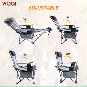 เก้าอี้แคมป์ปิ้งพับได้ Woqi ทำจากอลูมิเนียม พร้อมพนักพิงศีรษะ ปรับระดับได้ พกพาสะดวก สีเงินเทา - Product Image 4