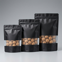 Matzwarte PET PA AL CPP staande ziplock zakjes voor voedselverpakkingen met transparant venster voor het bewaren van gedroogd fruit
